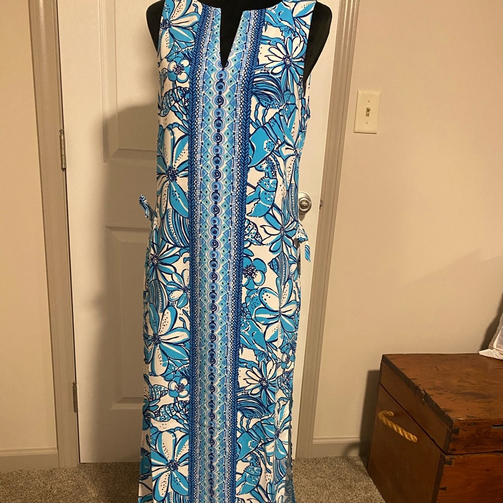 Lilly Pulitzer blue floral romper/tunic size 6